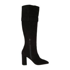 $370 COLE HAAN SUEDE TESS CUFF KNEE HIGH BOOT BLOCK BLACK 8 (MG14)